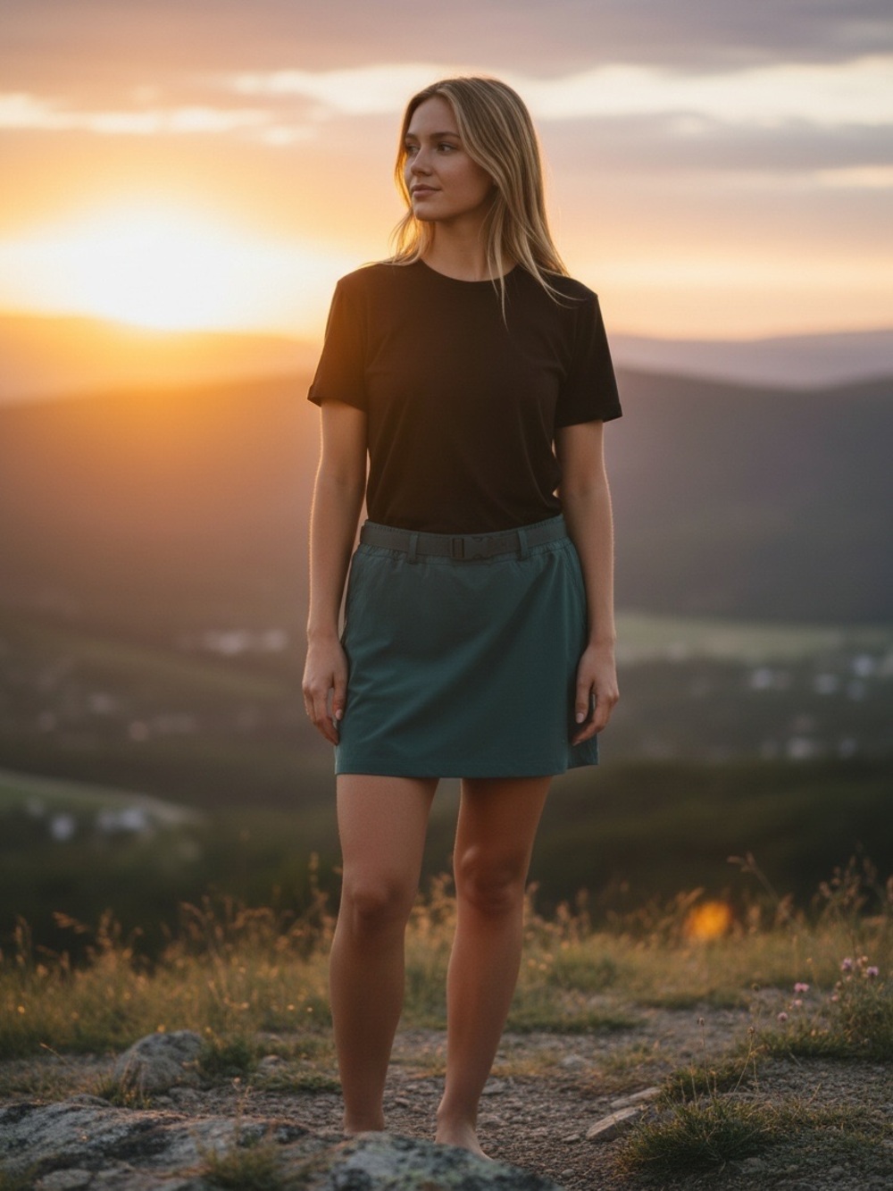 Born Teal Active Skort with Belt Detail SZ XL